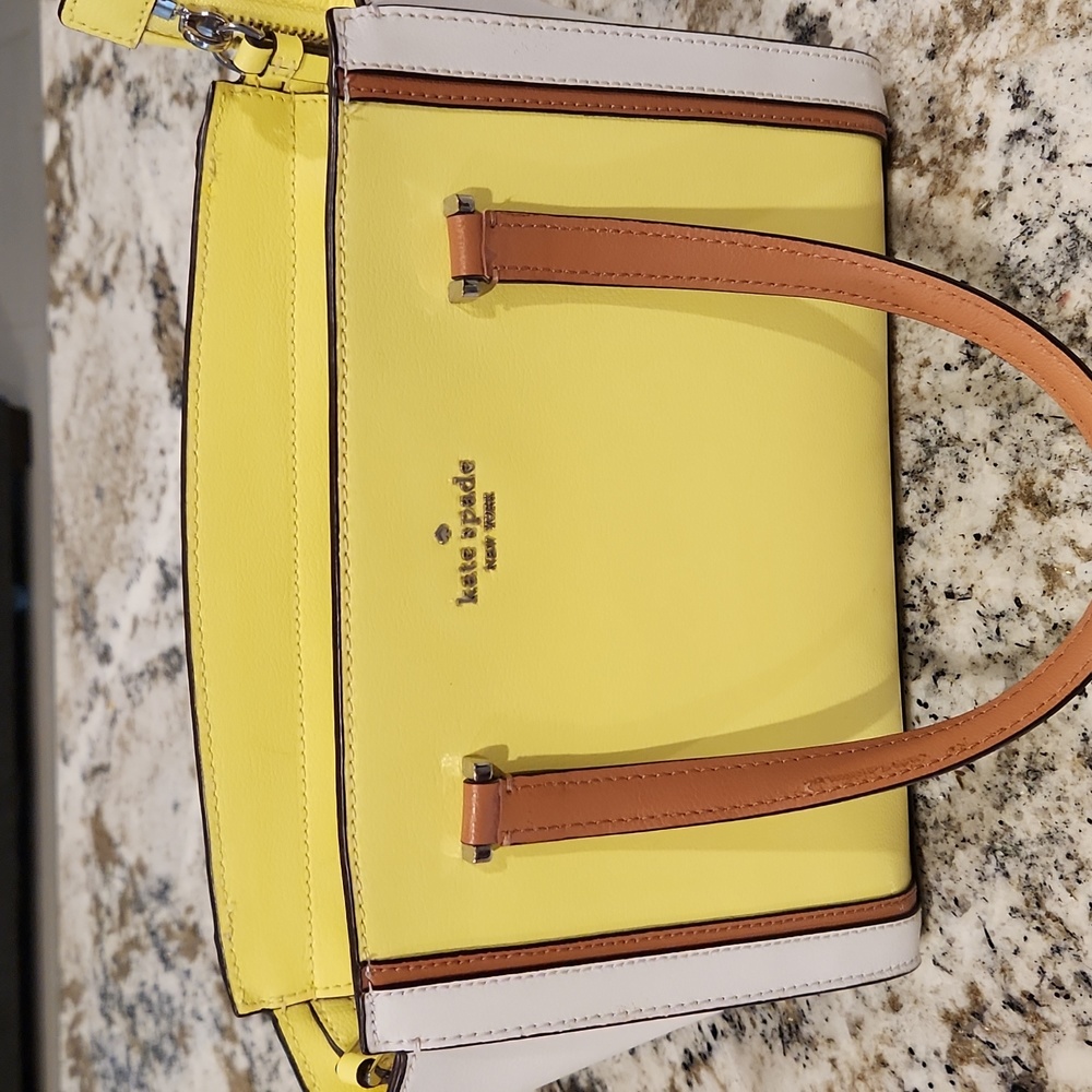 Kate Spade Yellow and White bag.